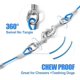 thumbnail image 3 of SCSYV Chew Proof Dog Leash,5Ft Tie Out Cable with Detachable Short Dog Leashes Handle,Non Chew Cable Braided Cord Steel Training Dog Leash for Teethin, 3 of 5