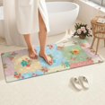 thumbnail image 4 of Pioneer Flower Floral Print Pattern Bathroom Rugs Mat, Non Slip Microfiber Bathroom Rug with Rubber Backing, Soft Mats for Bathroom Floor Tub Shower, 24"x60", 4 of 5