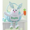 thumbnail image 2 of Personalized Pink Kids Embroidered Bunny Easter Basket, 2 of 2