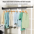 thumbnail image 4 of Tendedero Plegable Retráctil Metal Pared P/colgar Ropa 1,2 M Negro, 4 of 5