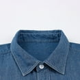 thumbnail image 3 of Men's Basic Denim Shirts Plus Size Loose Short Sleeve Button Down Blouse Casual Fashion Cowboy Lapel Double Pockets Coat, 3 of 7