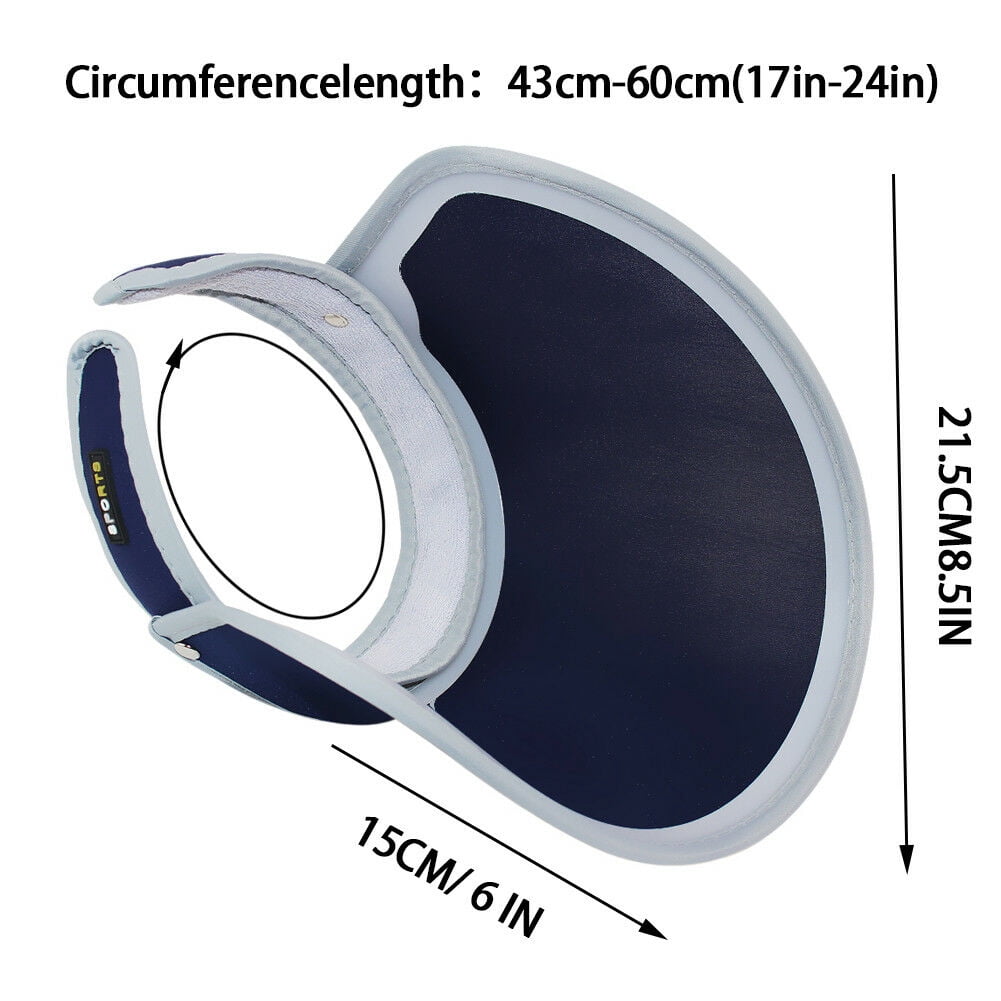 Adult Unisex Wide Visor Cap Adjustable Sweat-Absorbent UV Protection