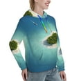 thumbnail image 6 of Daiia Paradise Island Pattern Women's Fashion Hoodies & Sweatshirts with Kangaroo Pocket Hooded Sweatshirt with Eye-catching Drawstrings-Large, 6 of 7