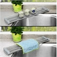 thumbnail image 2 of 17.9"L x 11.4"W Roll Up Dish Drying Rack Foldable Dish Rack Multipurpose Dish Drainers over the Sink Dish Drying Rack Roll-up Drying Rack SUS304 Dish Drying Rack by (Grey), 2 of 5