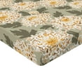 thumbnail image 4 of Ambesonne Pastel Floral Fitted Sheet, Chrysanthemum Pattern, California King, Mustard Pistachio Green, 4 of 5