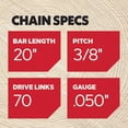 Oregon POWERCUT SAW CHAIN 3/8[115] 72EXL070G Genuine Replacement ParT ...
