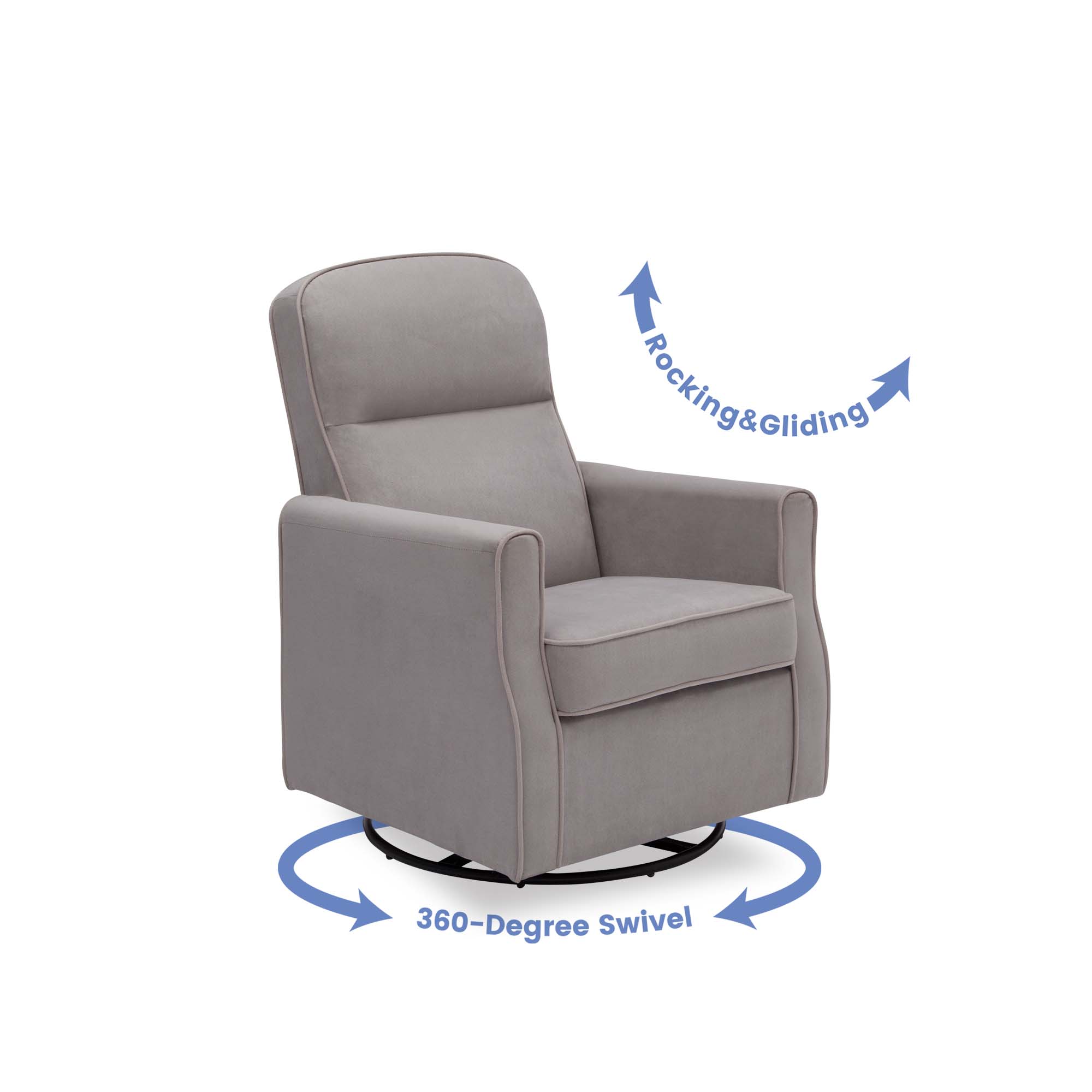 Delta Children Clair Slim Nursery Glider Swivel Rocker, Dove Gray photo 8