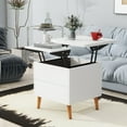 thumbnail image 2 of 2 in 1 Coffee Table Modern Multi-functional Dining-table with Dual Lift Top & Drawer, Extendable Sofa Side Table with Hidden Storage Compartment for Living Room Dining Room, 2 of 9