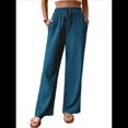 thumbnail image 2 of Pantalones Palazzo de para Mujer, Elegantes, de Verano, de Pierna , Holgados, Estilo Bohemio, de , para Playa, con Bolsillos. Azul Neblina S, 2 of 10