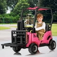 thumbnail image 6 of EastVita 12V Ride on Forklift Car with Tent, Electric Kids Simulate Ride on Car Toys with Remote Control, Liftable Fork and Pallet 2 Speeds Music USB, 6 of 7
