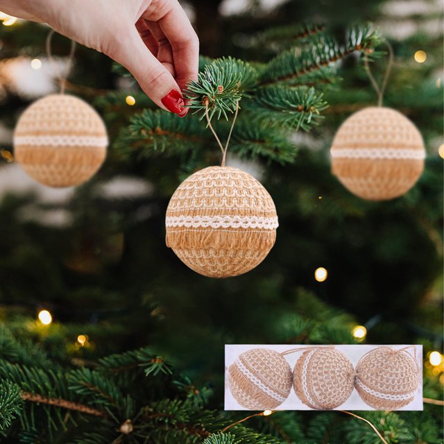 Yuanzi - Juego de 3 bolas navideñas de espuma, 8 cm, multicolor, para colgar en árboles. Decoración festiva para el hogar y fiestas. Ligeras y seguras.