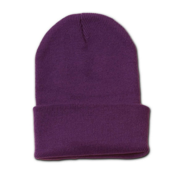 New Solid Winter Long Beanie - Purple 1pc