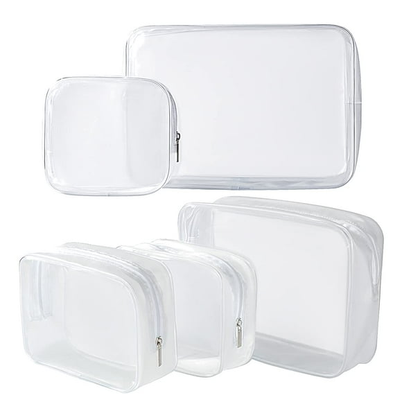 Bolsa de aseo Homtable, paquete de 5 unidades, de plástico transparente, aprobada por la TSA