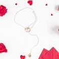 thumbnail image 2 of Geometric Metal Pearl Necklace For Couples Valentine‘s Day Gifts, 2 of 7