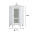 thumbnail image 4 of Teamson Home Freestanding Corner Floor Accent Cabinet with Tempered Glass Panel, White, 4 of 7