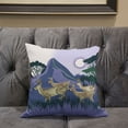 thumbnail image 5 of Amrita Sen Reindeer Herd Throw Pillow with Removable Cover in Brown Blue Green 18x18, 5 of 5