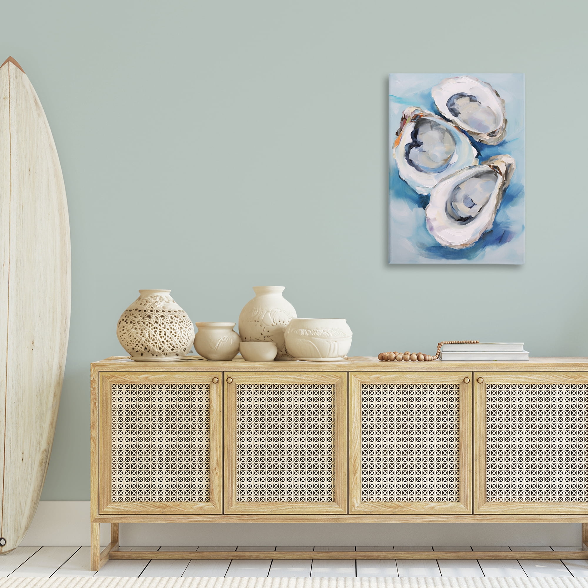 Stupell Industries Oyster Shell Trio Animals & Insects Painting Gallery Wrapped Canvas Art Print Wall Art, 24 x 36