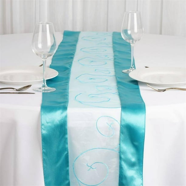 Efavormart Organza Embroidered Premium Table Top Runner For Weddings