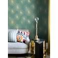 thumbnail image 4 of NextWall Teal & Metallic Gold Starburst Geo Peel and Stick Wallpaper, 4 of 8