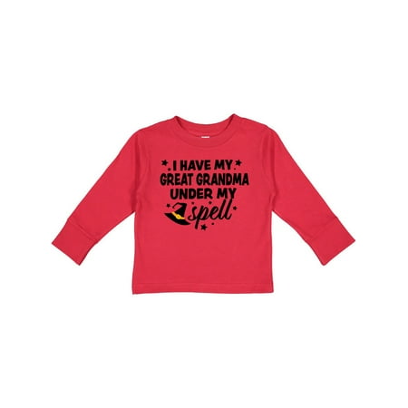 

Inktastic I Have My Great Grandma Under My Spell with Cute Witch Hat Gift Toddler Boy or Toddler Girl Long Sleeve T-Shirt