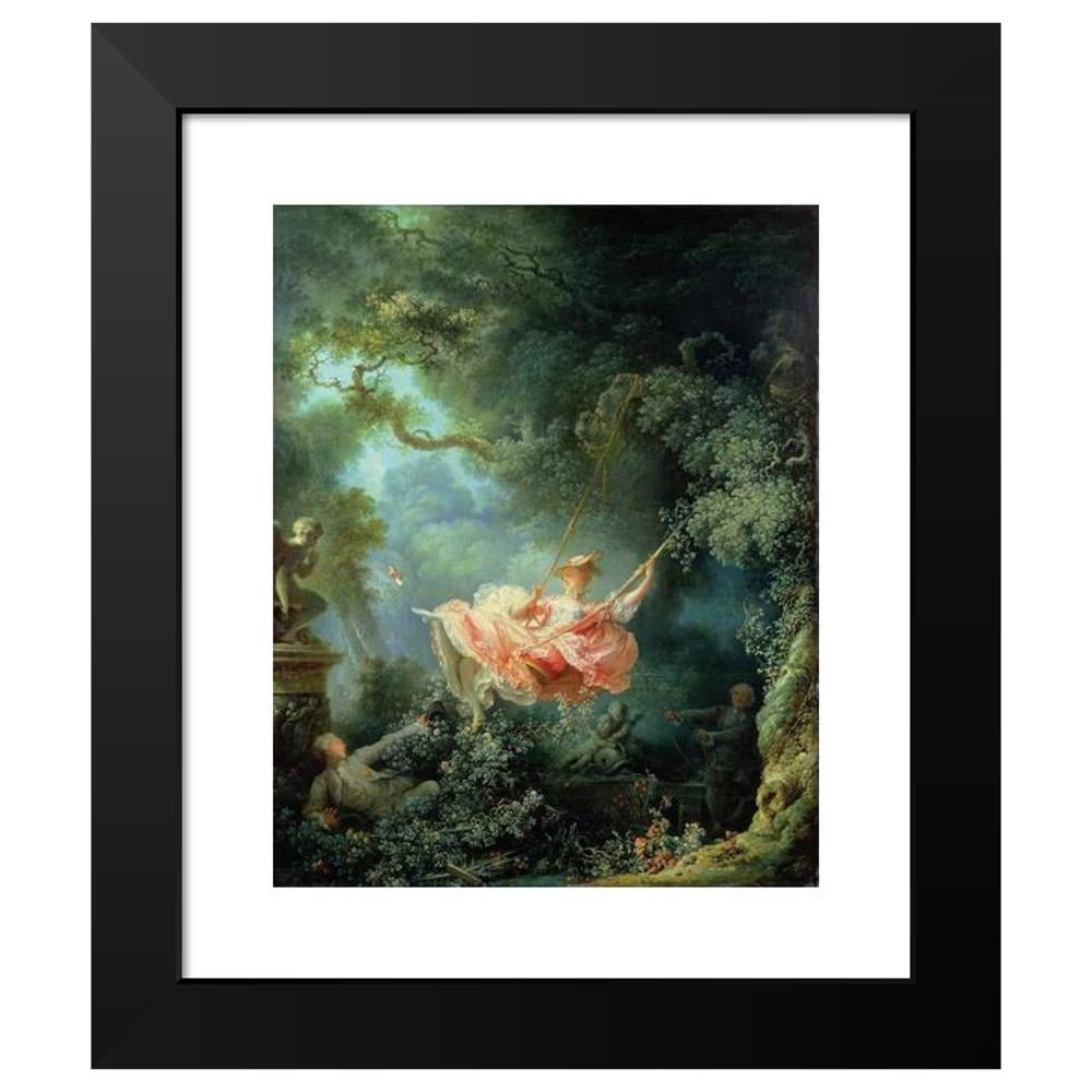 Jean-Honoré Fragonard 15x18 Black Modern Framed Museum Art Print Titled - The Swing (1767)