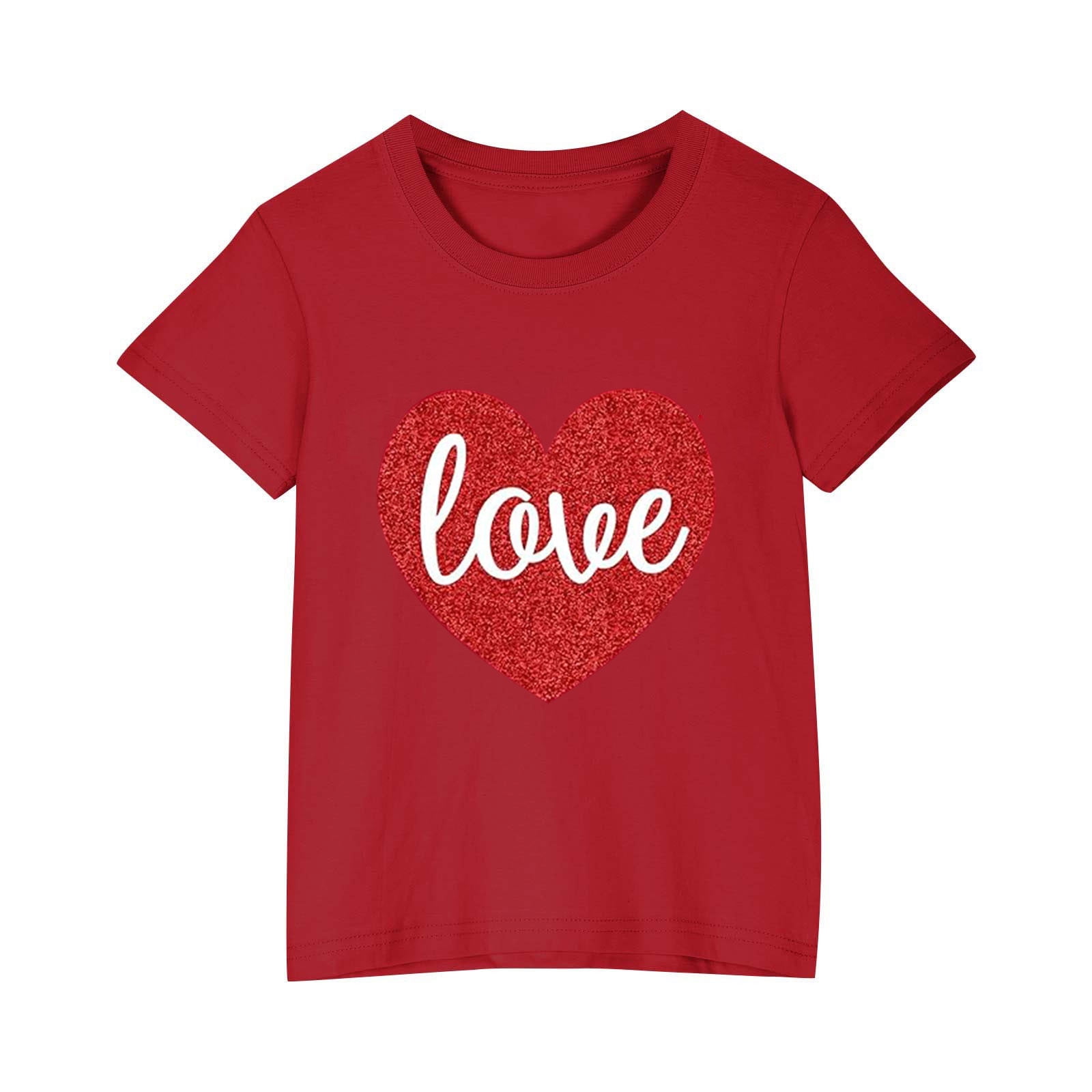 Posijego Boys and Girls Valentine's Day Shirt Heart Graphic Tee