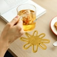 thumbnail image 4 of RKSTN Cotton Coasters Sunflower Cottons Rope Placemat Semi Handmade Heat Insulation Pad Cottons Pot Pad Ins Flower Style Tableware Pad Set Kitchen Gadgets, 4 of 4