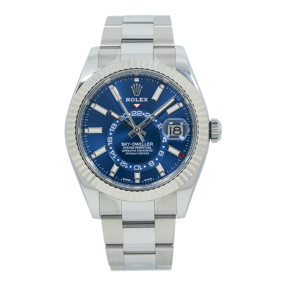 Pre-Owned Rolex Sky-Dweller 326934 42MM Blue Index Dial With Stainless Steel Oyster Bracelet
