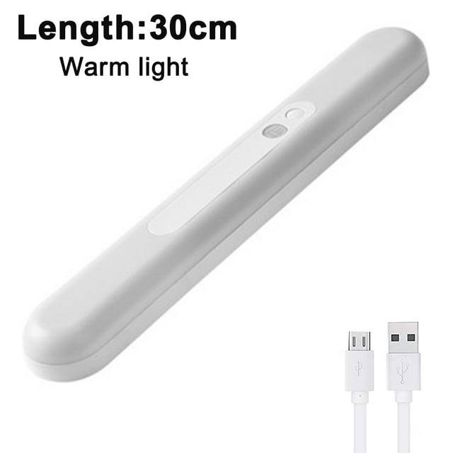 LED Human Body Induction Lamp Charging Wireless Magnetic Night Light Smart Long Wardrobe Kitchen Cabinet Light Strip , Auto On Off Switch, Motion Sensor & Light Sensor