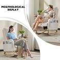 thumbnail image 4 of CQSXDA Modern Accent Rocking Chair with Solid Wood Legs and Side Pocket Upholstered Nursery Glider for Any Room, White, 4 of 18