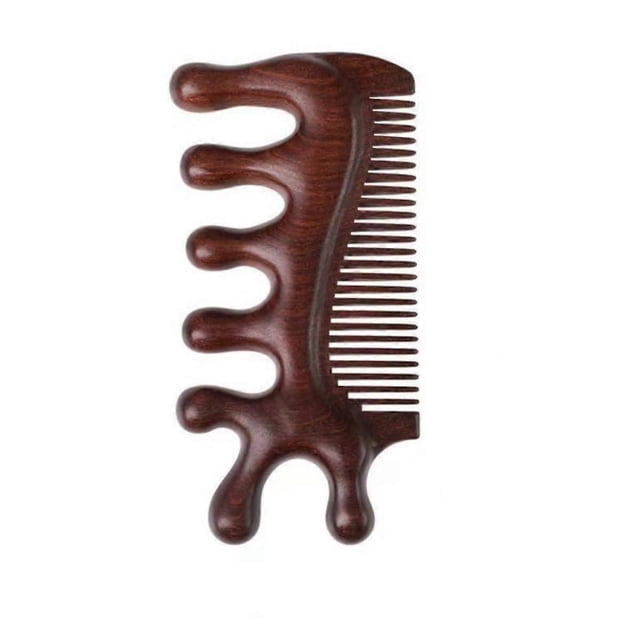 Masajeador de cuero cabelludo de madera con peine de sándalo para el crecimiento del cabello y un cabello suave y brillante.