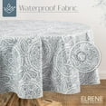 thumbnail image 2 of Elrene Home Fashions Savannah Boho Paisley Water- and Stain-Resistant Vinyl Tablecloth with Flannel Backing, 60 Inches X 84 Inches, Oval, Gray, 2 of 14