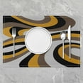 thumbnail image 2 of Yellow Black Placemats Set of 4 Yellow Circles Geometry Placemat for Kitchen Dining Table 18"x12" Kids Yellow Gray Swirls Table Place Mats for Boys Girls Abstract Art Indoor Outdoor Decor Table Mats, 2 of 4