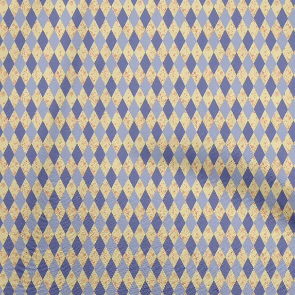 oneOone Cotton Cambric Blue Fabric Argyle Sewing Fabric By The Yard Printed Diy Clothing Sewing Supplies 42 Inch Wide