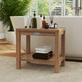 thumbnail image 2 of Gymax 19 Inch Teak Wood Shower Bench Inside Shower Stool w/ Storage Shelf for Adults, 2 of 10