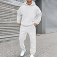 thumbnail image 2 of Krdevn Mens Hooded Sweatshirt Jogger Winter Fall Tracksuit with Pockets Comfortable Athletic Casual Outfit,XXL, 2 of 4