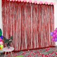 thumbnail image 1 of 4 Pices Rideau Mtallique De Frange 1 X 2 M, Rideau Shimmer Toile De Fond, Dcoration De Fentre Mur Pour Nol, Anniversaire, Mariage, Nol Et Party (r, 1 of 5