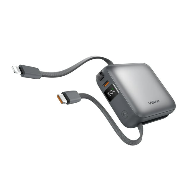 Cargador portátil VINKO de carga rápida Power Bank de 10000 mAh, gris