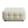 thumbnail image 2 of Hollis Mid-Century Modern Design Boucle Fabric Ottoman in Cream, 2 of 5