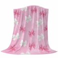 thumbnail image 6 of Pink White Bow Blanket Soft Cozy Warm Throw Blanket for Couch, Plush Fuzzy Flannel Fleece Blankets for Sofa, Modern Art Watercolor Bowknot Bed Blankets Lightweight Gifts for Women, 50"x60", 6 of 9