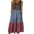 thumbnail image 7 of Uaswgudfs Women's Sleeveless Flowy Tank Dress - Casual Summer Sundress with Multi-Layered Tiered Silhouette & Bohemian Floral Embroidery Blue XXL, 7 of 7