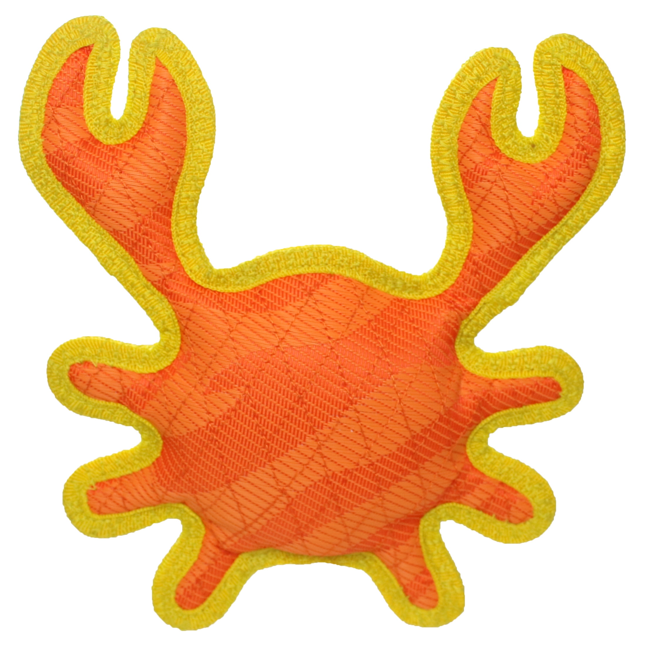 DuraForce Crab Tiger Orange-Yellow Durable Woven Fiber Dog Toy