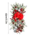 thumbnail image 2 of LED Lighted Christmas Rattan Upside-Down Tree - 17.7in(45cm) Wall & Door Hanging Decor, Festive Rattan Tree For Restaurant, Staircase & Home Holiday Decoration, Red, 2 of 5
