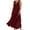 #Red, variant on Xixinqiwan Women's Plus Size Sun Dresses,Women's Solid Colour V-Neck Cross Sleeveless Pocket Long Dress Skirt Pants Black L