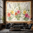 thumbnail image 6 of Pink and Yellow Wildflowers Across a Botanical Meadow, Peaceful Watercolor Style for Flower Lovers, Floral Wall Art, Mother's Day Gift, Tapestry Wall Hanging for Bedroom and Dorm, 6 of 7