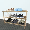 thumbnail image 3 of Home Basics 3-Tier Wooden Shoe Rack, Cherry (2 Pack), 3 of 5