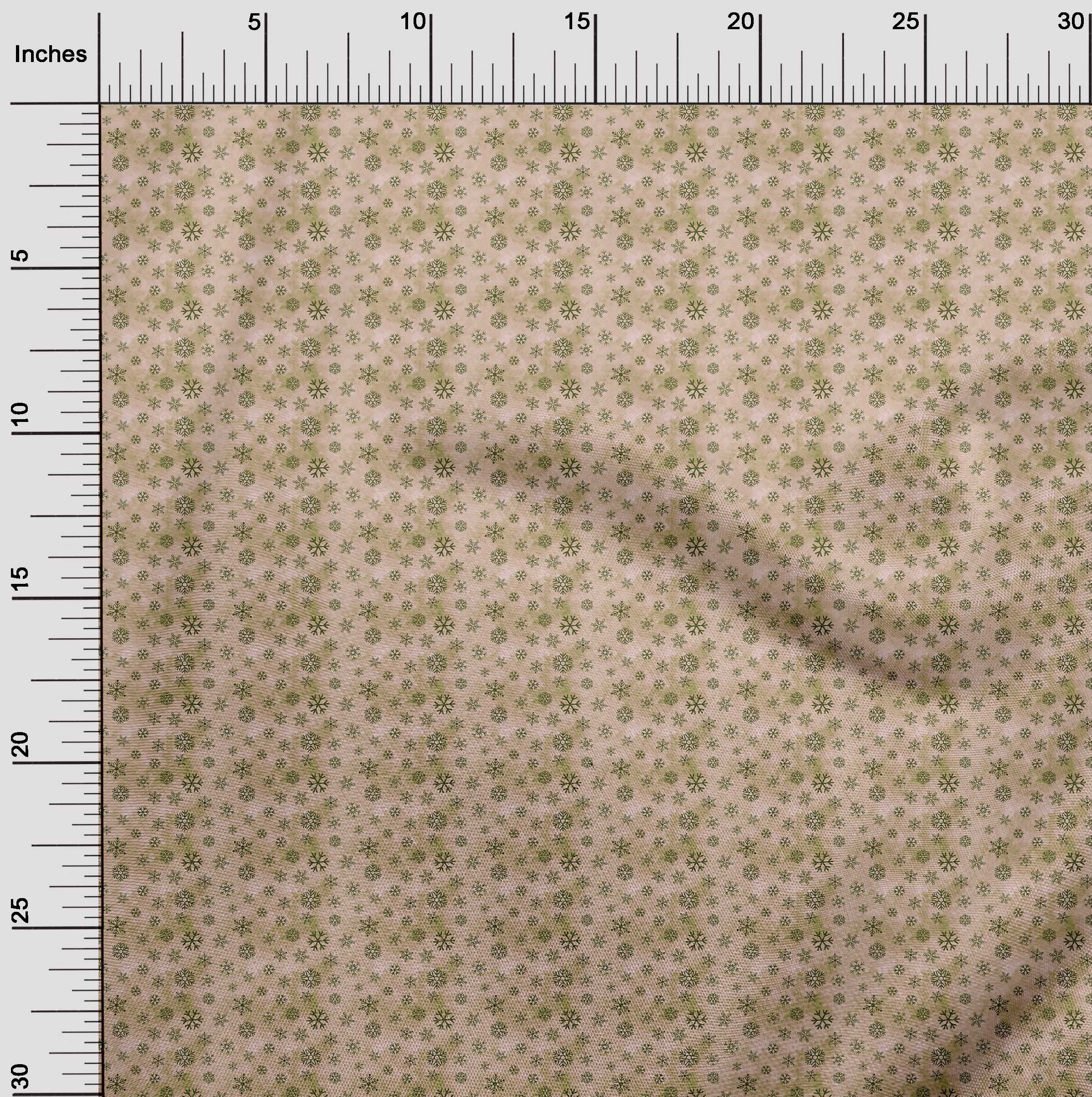 oneOone Cotton Jersey Peach Fabric Christmas Snow Flakes Sewing Craft Projects Fabric Prints By Yard 58 Inch Wide