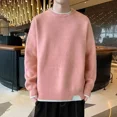 thumbnail image 2 of Suéter de punto para hombre, jersey de cuello redondo, ropa para hombre, cuello redondo, rosa, sin capucha, empalmado, cálido, clásico, prendas de punto, maletry, algodón X, 2 of 4