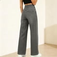thumbnail image 4 of HAJWOH Women's Summer High Waisted Stretch Loose Fit Wide Leg Jeans Elastic Waist Denim Pants Straight Leg Trousers, 4 of 5