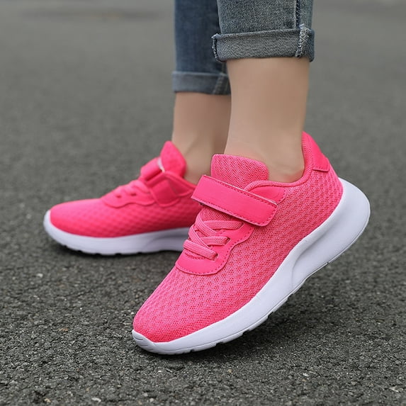 Ticikt Lightweight Girls Sneakers Boys Sneakers Kids Running Shoes for Girls Boys Tennis Shoes Sports Hiking Athletic,Color:Hot Pink,Size:9-9.5 Years